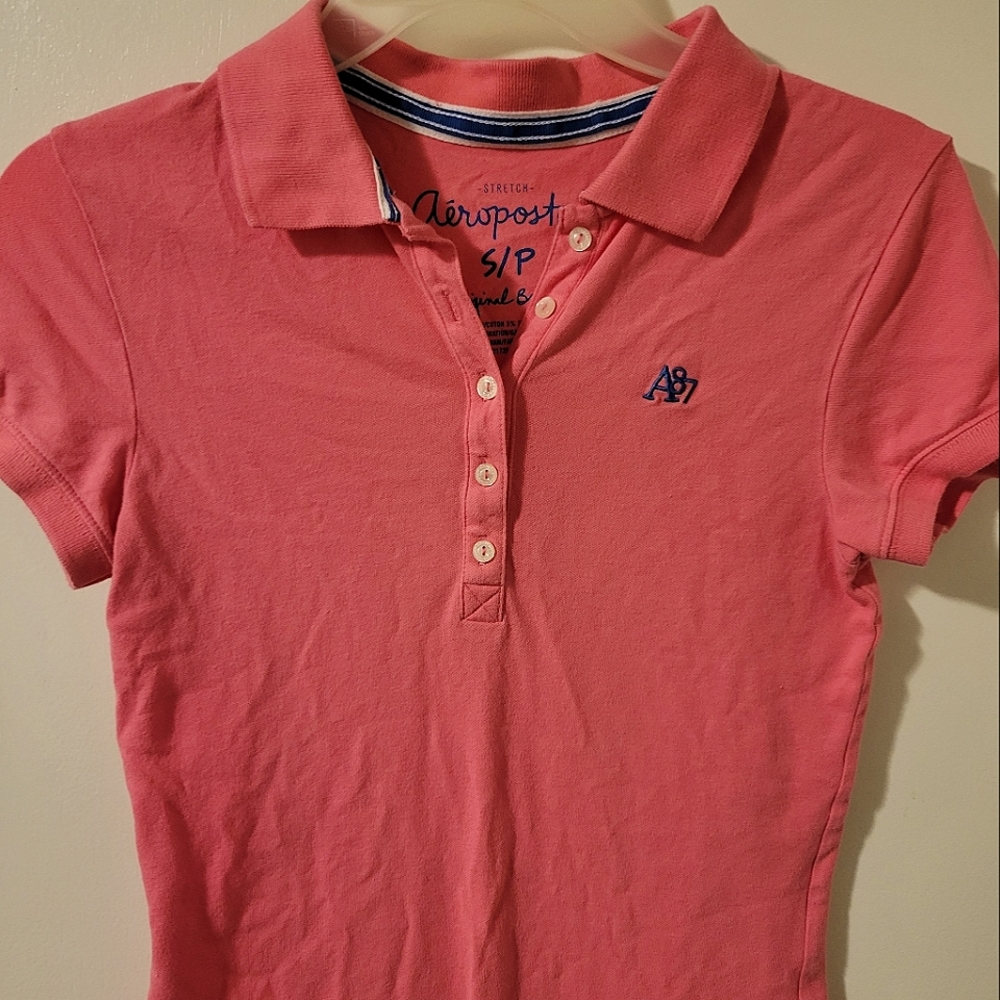 Womens Aeropostale Pink Polo Size Small